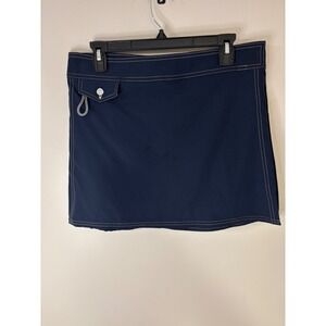 Birdwell‎ Beach Britches Skort Skirt Cover Up Surf Navy Blue L Large